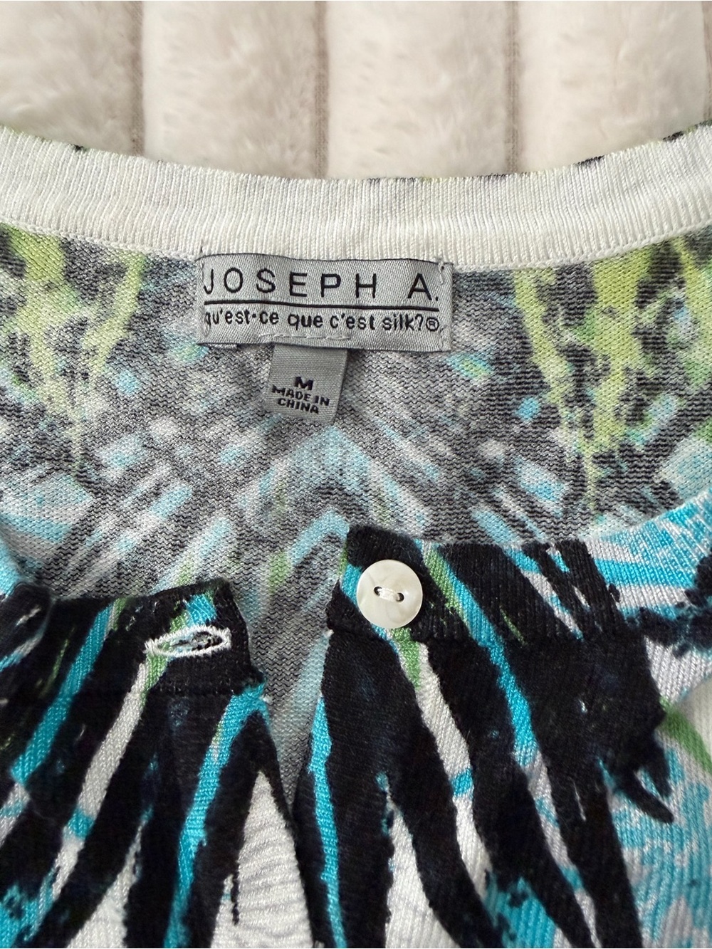 Joseph Teal, Lime & Black Tropical Print Cardigan - Picture 2 of 7